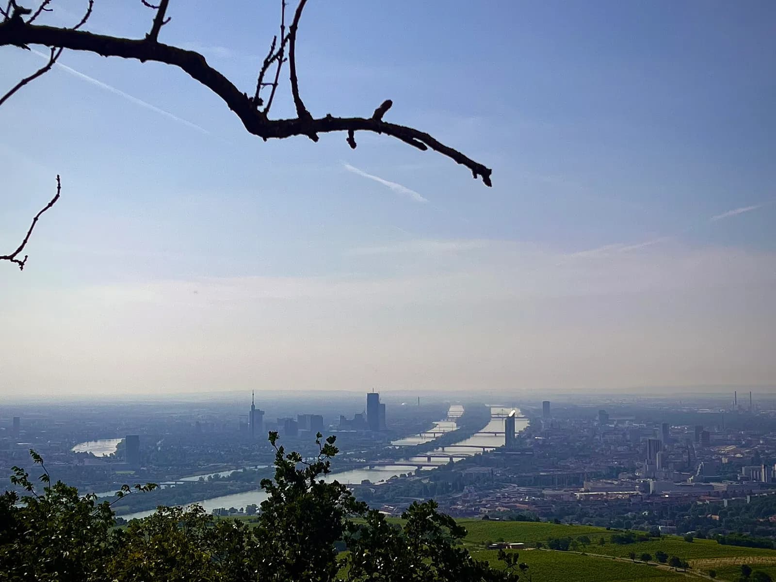 View from the Kahlenberg over Vienna and the Danube in the distance